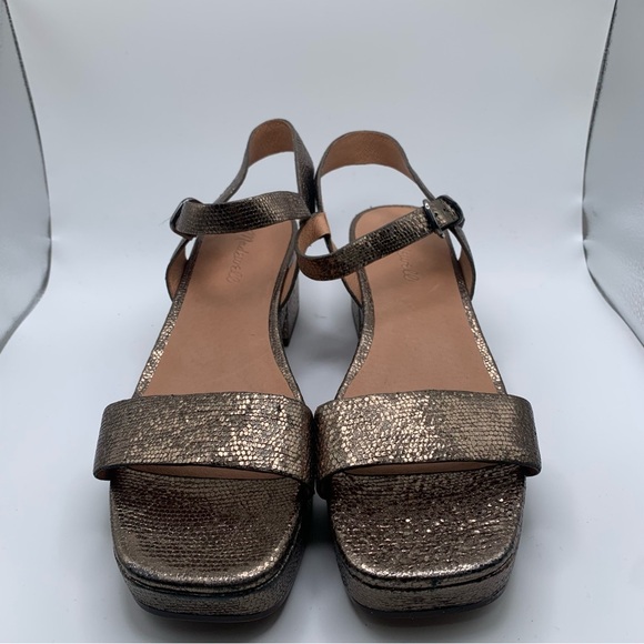 NEW Madewell The Lina Platform Sandal bronze heel Size 9.5 1407 - Picture 3 of 10